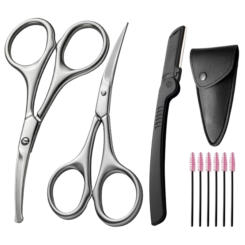 Men'S Grooming Eyebrow Trimming - 1/9 pcs Stainless Steel Eyebrow Nose