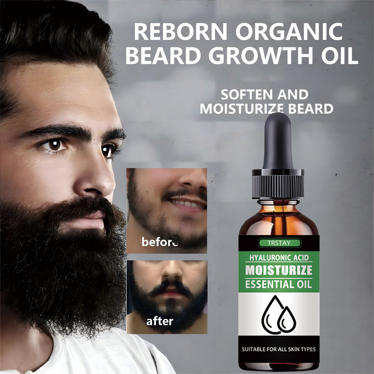 Men'S Grooming Facial - 100%Natural Accelerate Facial Hair Grow Beard