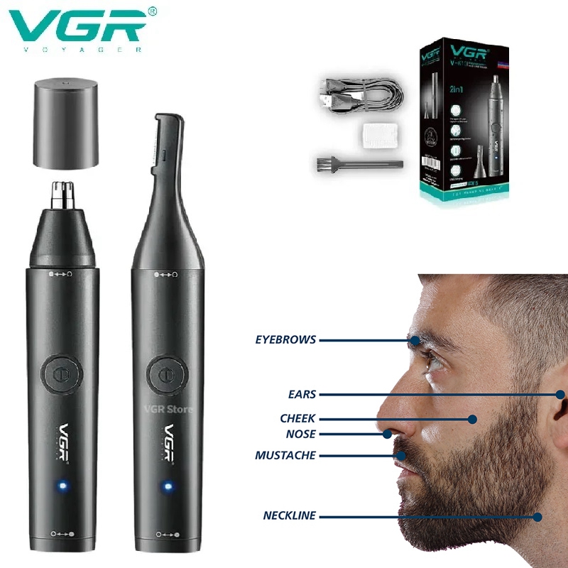 Nose Hair Trimmer - VGR Washable Nose Hair Trimmer Beard