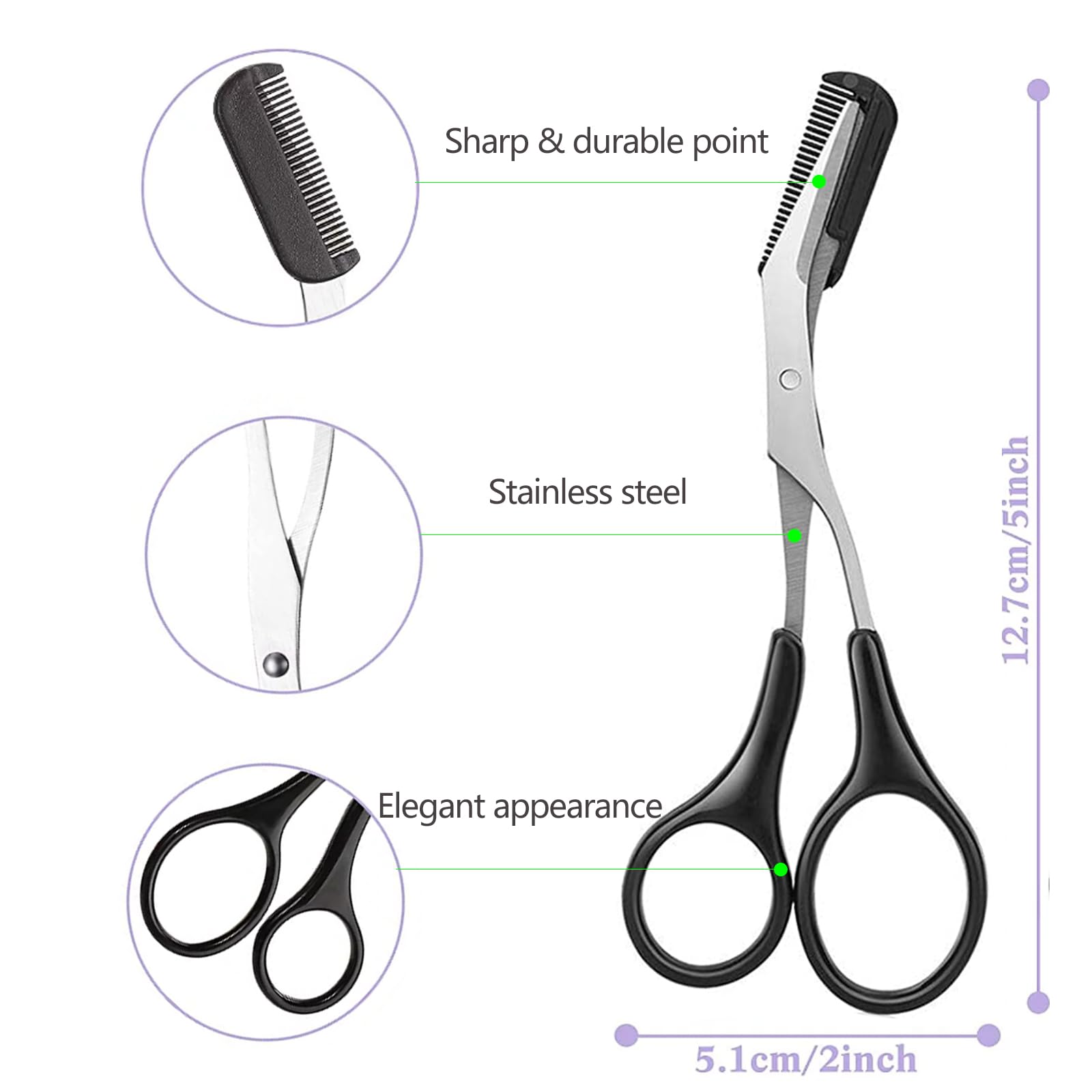 Men'S Grooming Facial - Eyebrow Scissors with Comb Facial Hair