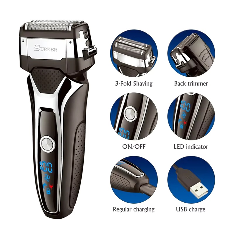 Men'S Grooming Blade - Surker Electric Shaver for Men Rechargeable
