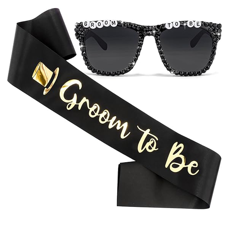 Men'S Grooming Kits - Groom To Be Black Satin Sash