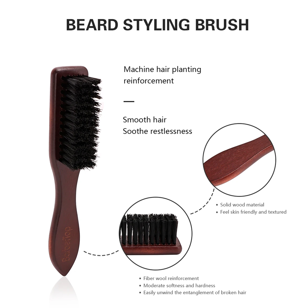 Barbershop Wooden Handle Boar  - Grooming Men'S Hair 评论和价格
