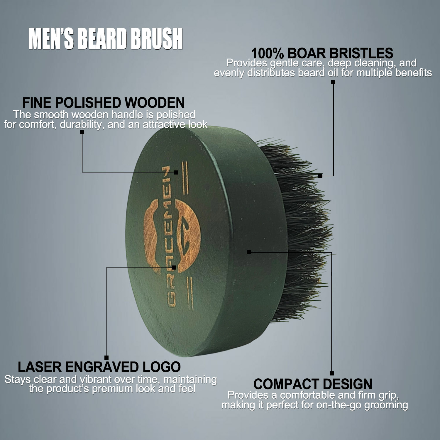 Round Beard Brush for Men – 10 - Men'S Grooming Facial 评论和价格