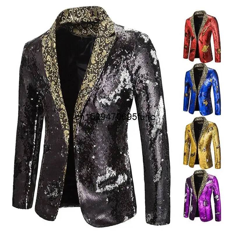 Men Blazer Shiny Sequin Shawl  - Men'S Grooming Club 评论和价格