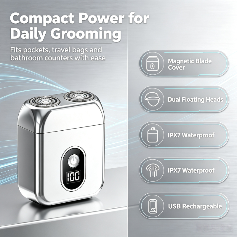 Dual‑Blade Waterproof Magnetic - Men'S Grooming Blade 评论和价格