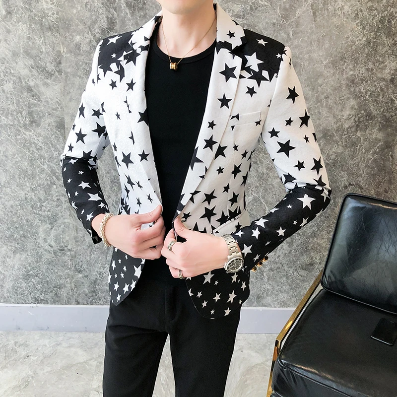 Star Print Slim Fit Blazers 20 - Men'S Grooming Club 评论和价格