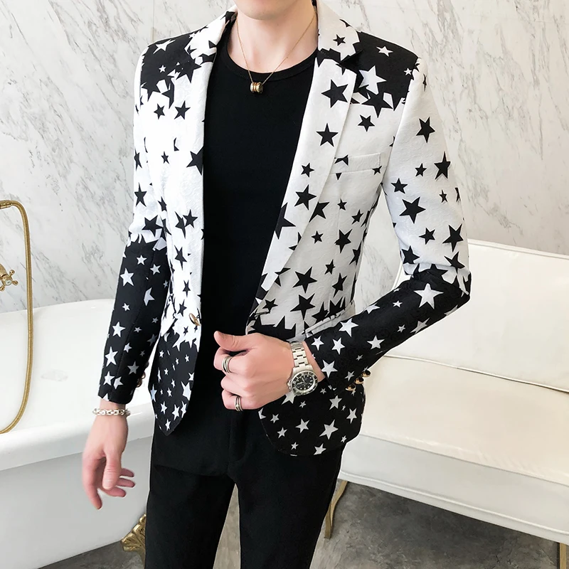 Star Print Slim Fit Blazers 20 - Men'S Grooming Club 评论和价格