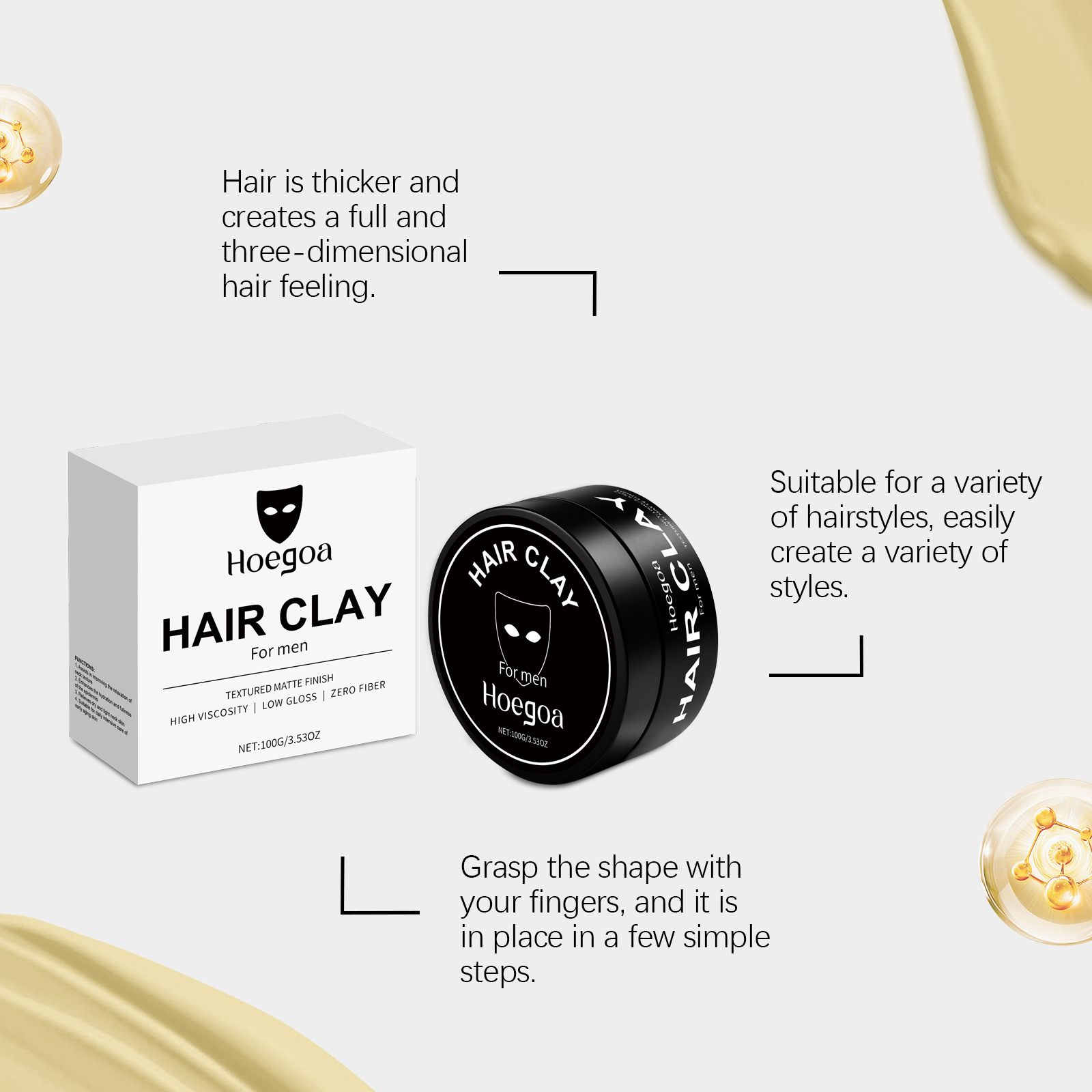 Men Hair Clay 100g Matte Finis - Pomade Hair Clay 评论和价格
