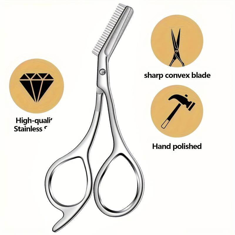 Stainless Steel Eyebrow Scisso - Men'S Grooming Eyebrow Trimming 评论和价格