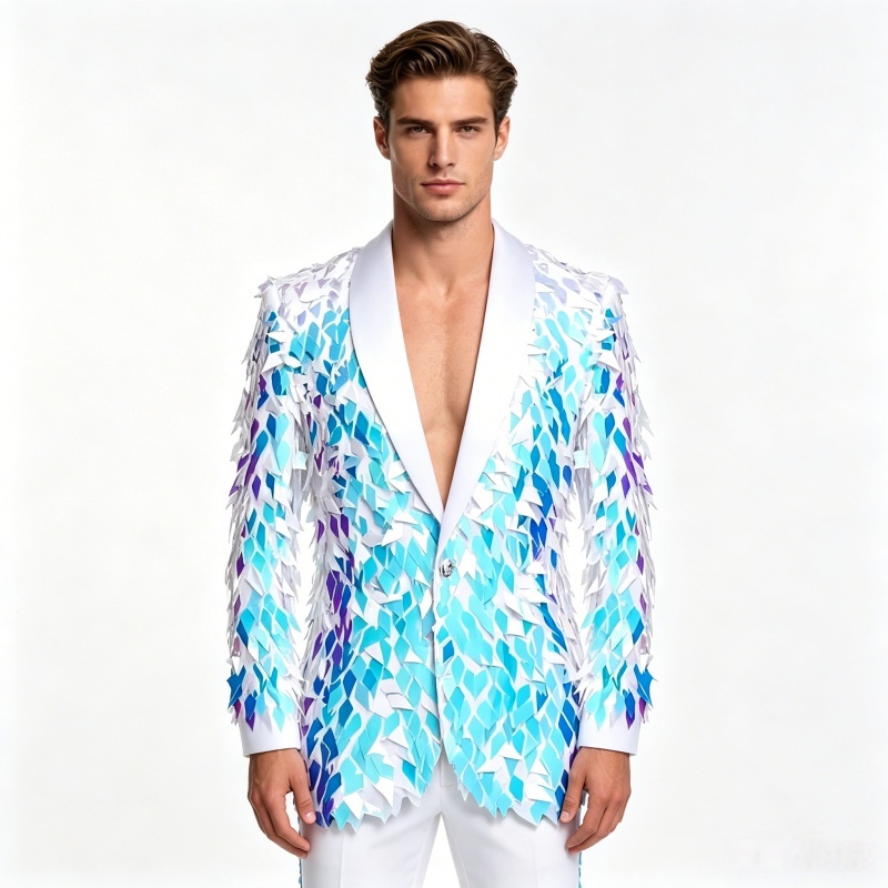 Men's Shiny Sequins Blazer Jac - Men'S Grooming Club 评论和价格