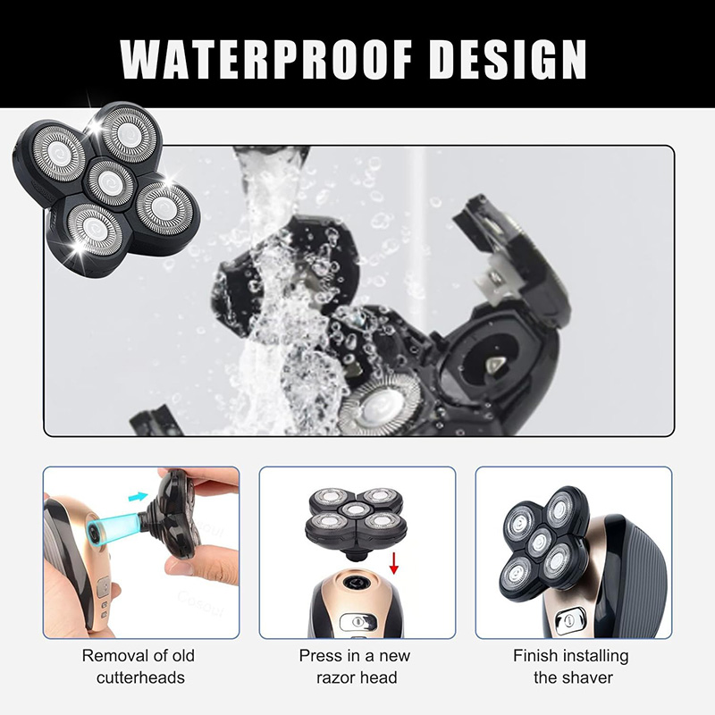 5 Blade Rotating Head for Head - Men'S Grooming Trimmer 评论和价格