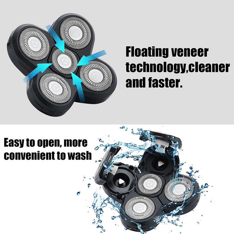 5 Blade Rotating Head for Head - Men'S Grooming Trimmer 评论和价格