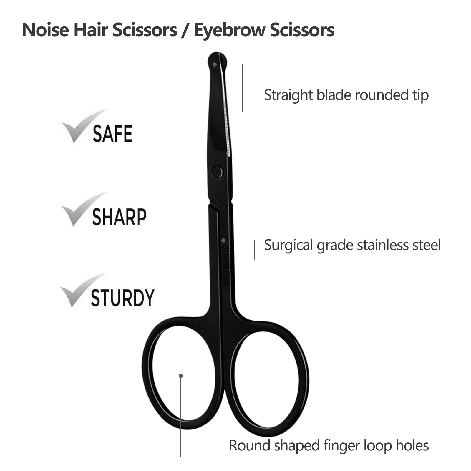 Eyebrow Scissors with Comb Fac - Men'S Grooming Facial 评论和价格