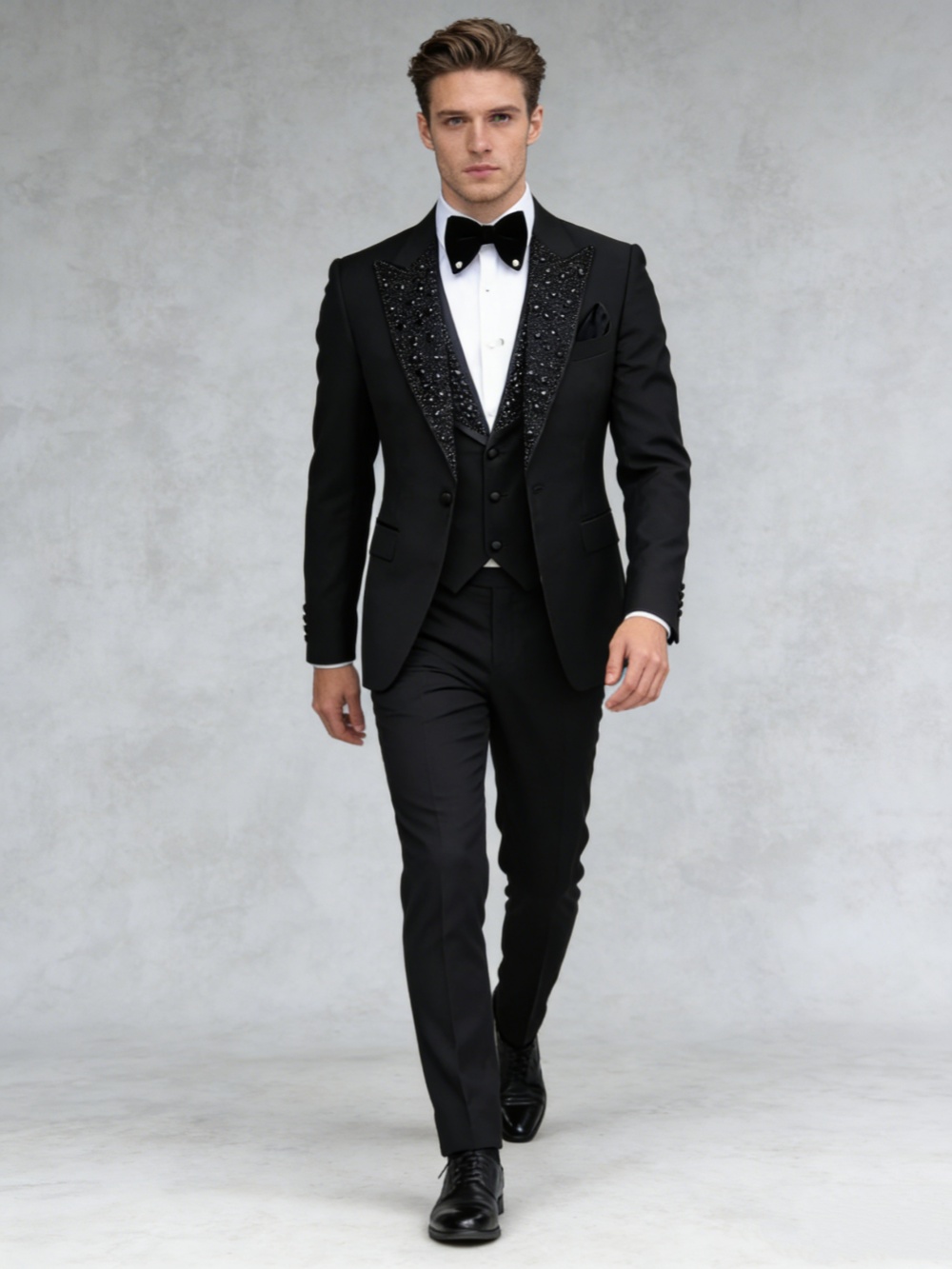 Men's Black Beaded Suit Set 3  - Mens Grooming Kit Luxury 评论和价格