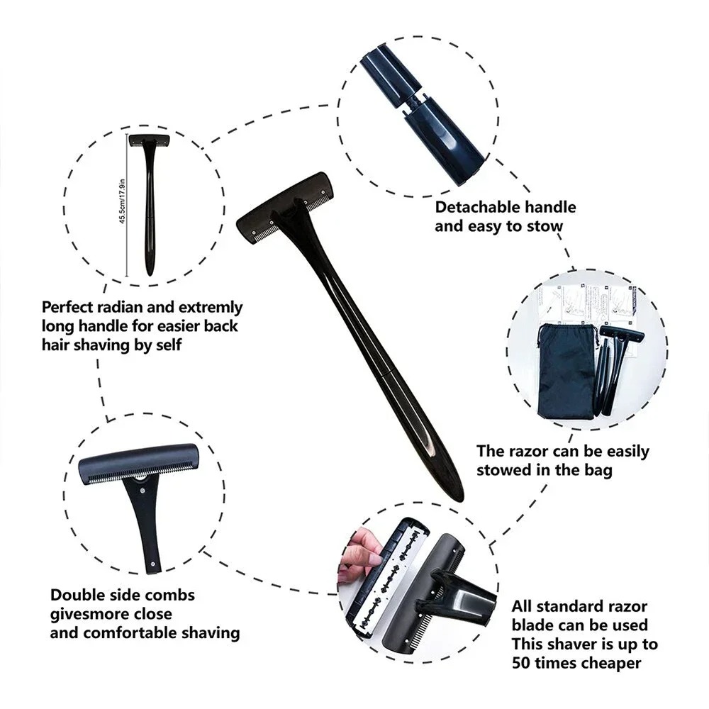 Long Handle Back Shaver for Me - Men'S Grooming Blade 评论和价格